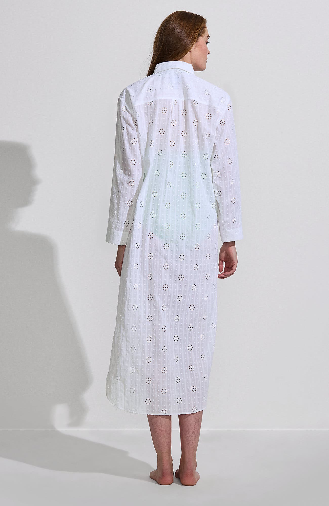 Eyelet Button Down Maxi Cover-up Dress - image 4