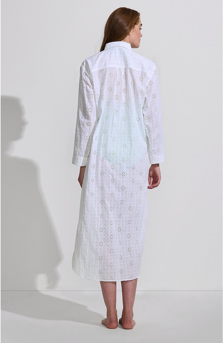Lands
 End Eyelet Button Down Maxi Cover-up Dress, Alternate, color, White