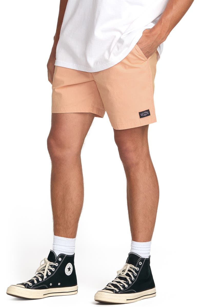 Billabong Mario Cotton Drawstring Shorts, Alternate, color, Coral Haze