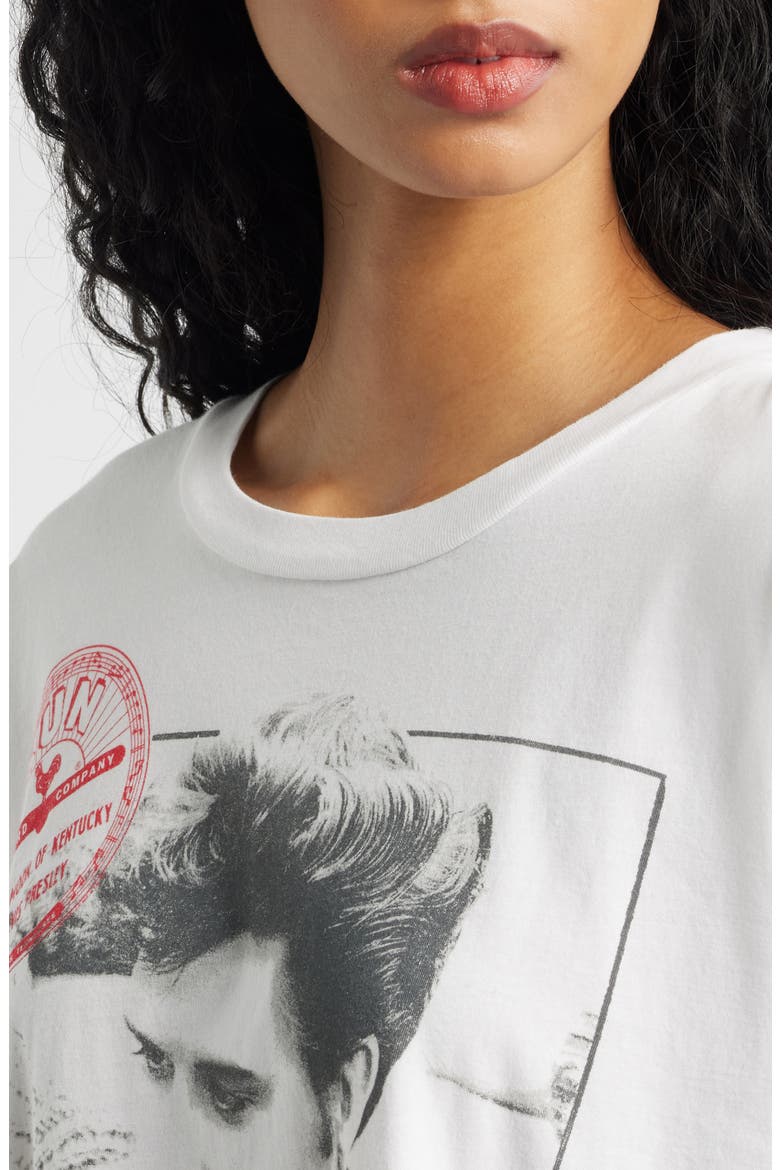 Sun Records Elvis Long Sleeve Cotton Graphic T-Shirt, Alternate, color, BLEACH WHITE