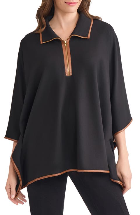 Tipped Quarter Zip Poncho