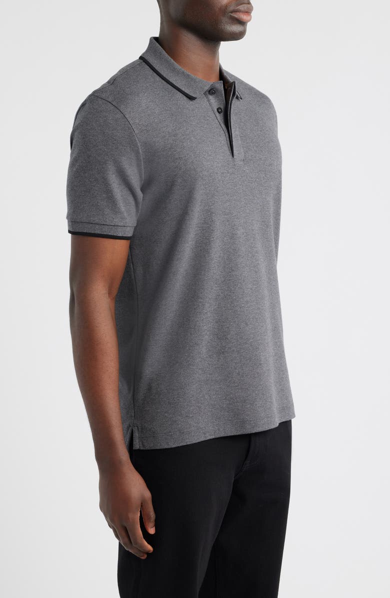 BOSS Parlay Tipped Cotton Polo, Alternate, color, Medium Grey