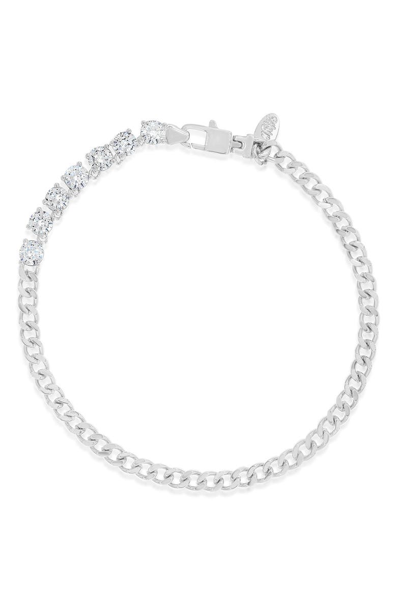 SHYMI Cubic Zirconia Cuban Chain Bracelet, Main, color, 