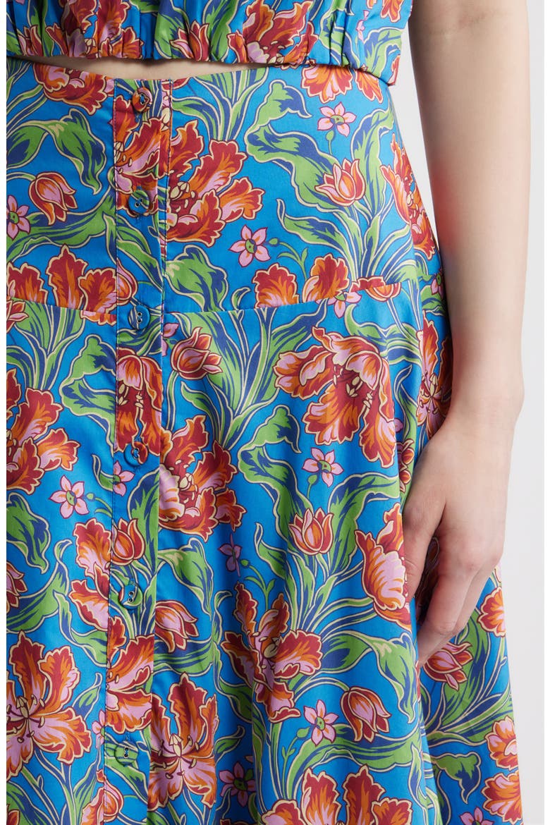 Tricia Floral Print Midi Skirt, Alternate, color, ARCHIVE TULIP LIBERTY PRINT