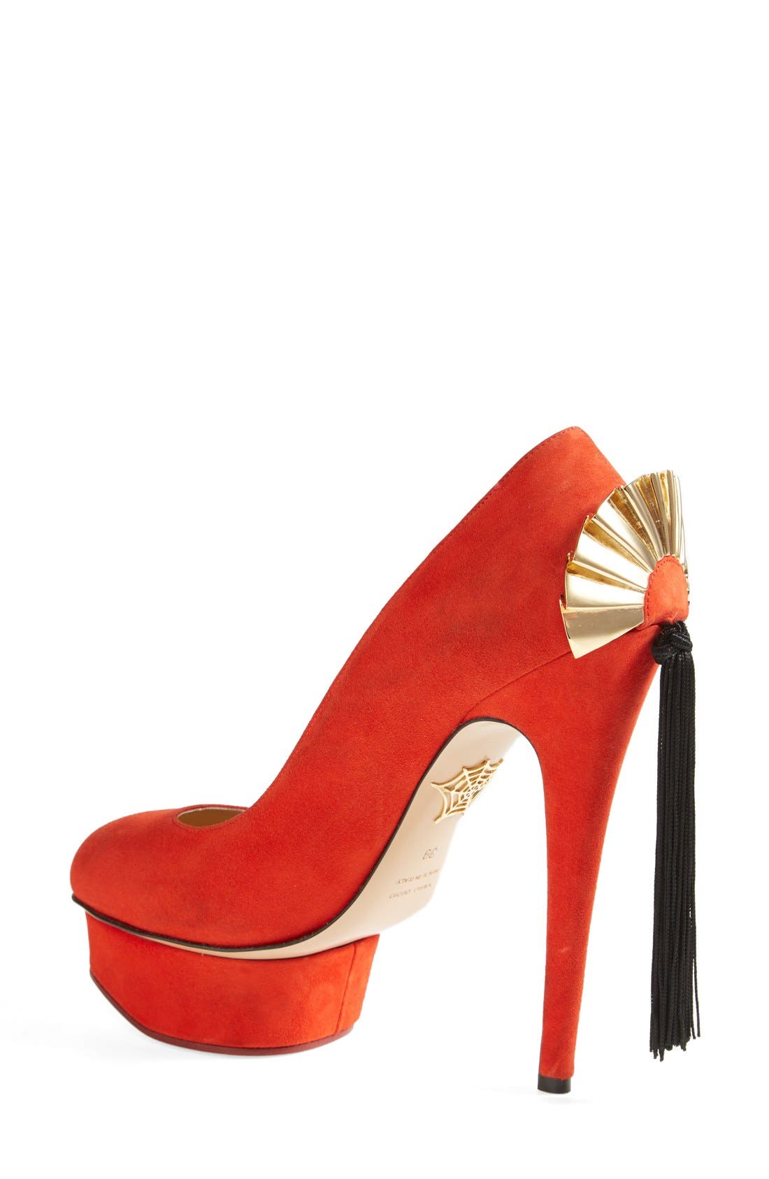 'Fantastic Dolly' Suede Platform Pump, Alternate, color, CHINESE RED