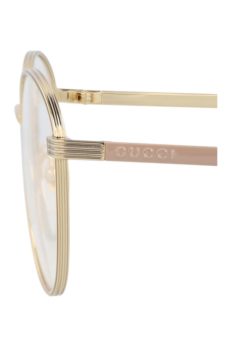 53mm Round Optical Glasses, Alternate, color, GOLD GOLD TRANSPARENT