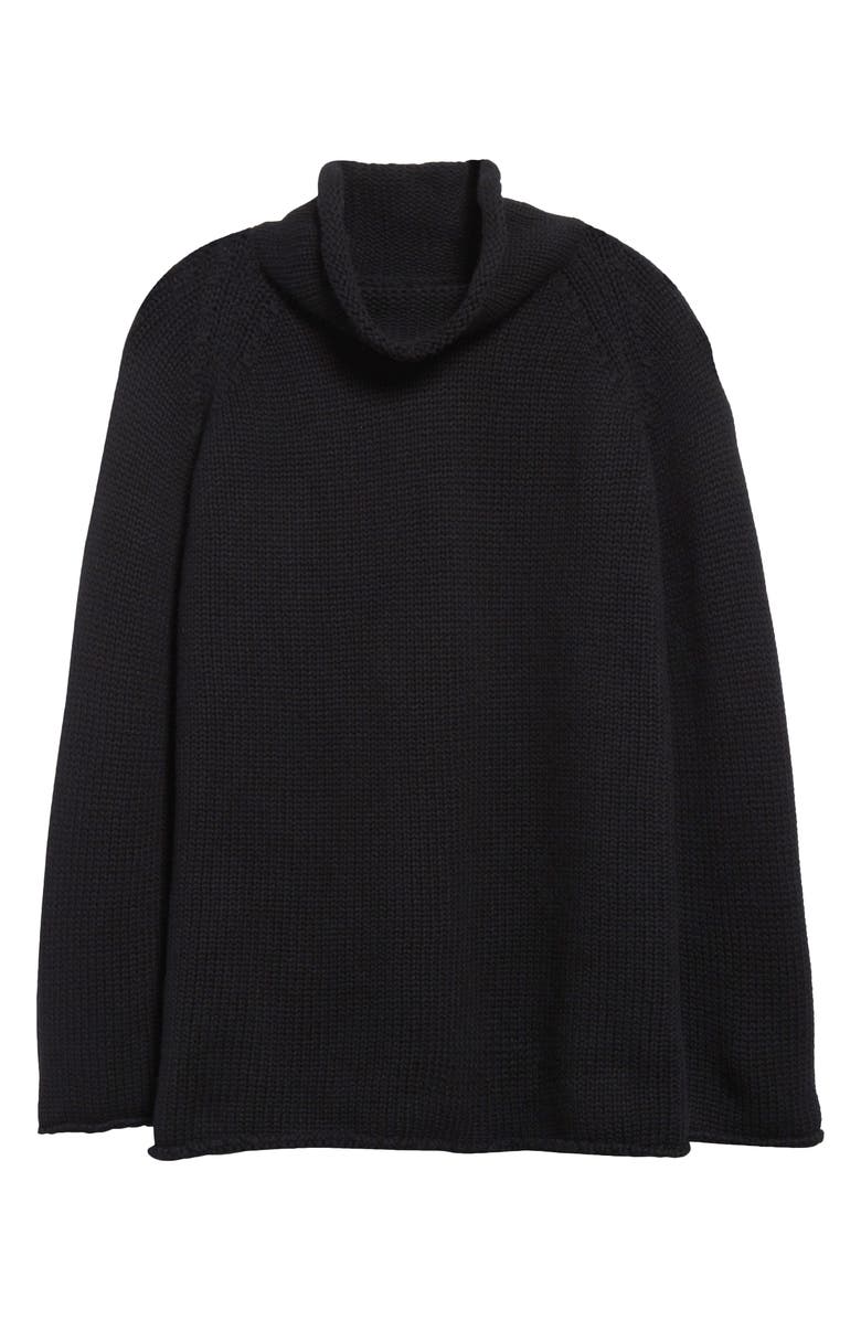 Bode Cashmere Funnel Neck Sweater, Alternate, color, Black