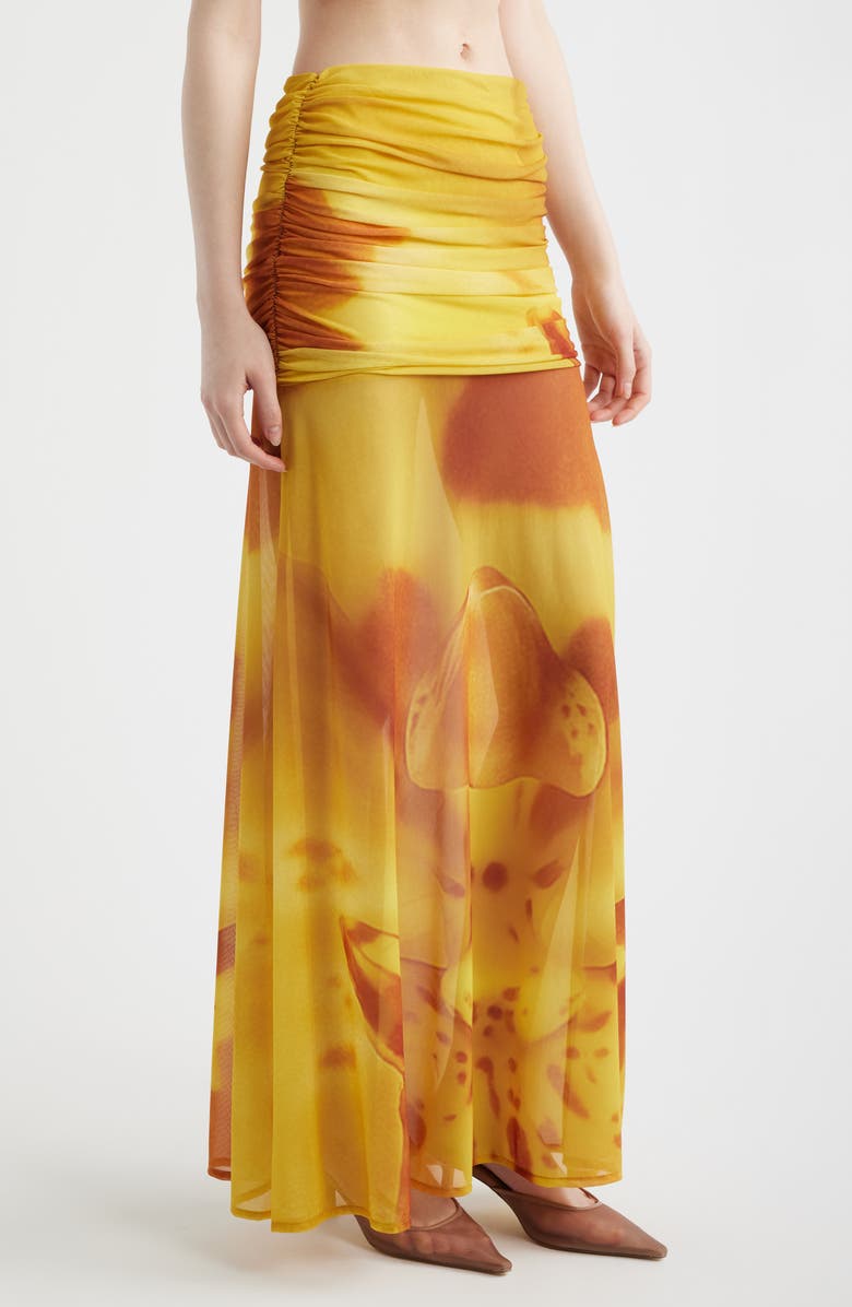 Feners Susurro Print Semi Sheer Maxi Skirt, Alternate, color, Soleil