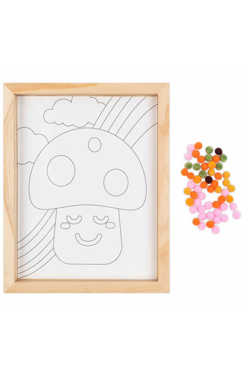 Brea Reese Vivid Pom Art Kit, Fuzzy Mushroom, Diy Peel & Stick Craft Set, Alternate, color, Multicolored