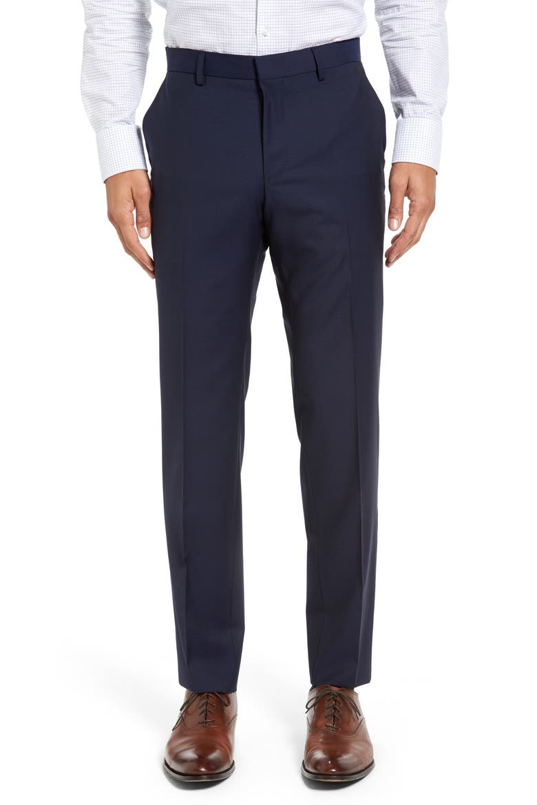 Huge/Genius Trim Fit Navy Wool Suit, Alternate, color, NAVY