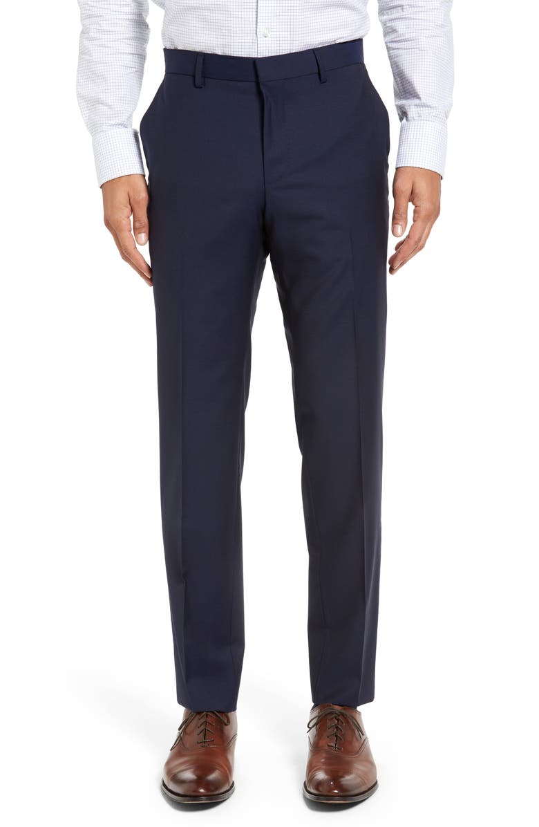 BOSS Huge/Genius Trim Fit Navy Wool Suit, Alternate, color,