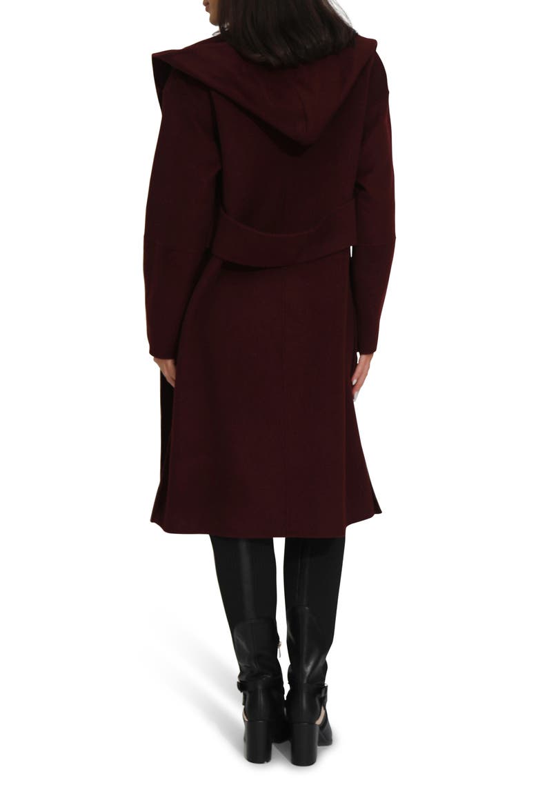 Walk This Way Oversized Hooded Wool Blend Coat, Alternate, color, BURGUNDY