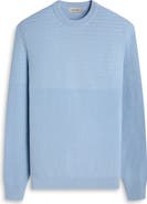 Bugatchi Mixed Stitch Cotton Crewneck Sweater