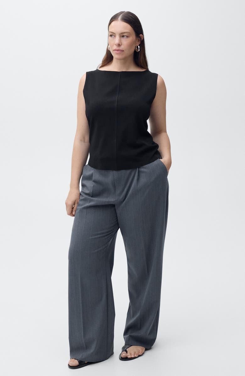 MANGO Boat Neck Knit Top, Alternate, color,