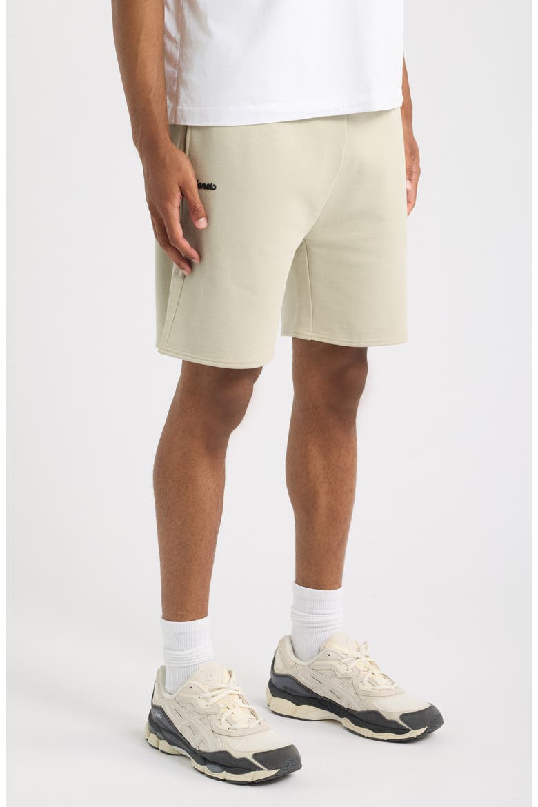 Script French Terry Shorts, Alternate, color, GREY