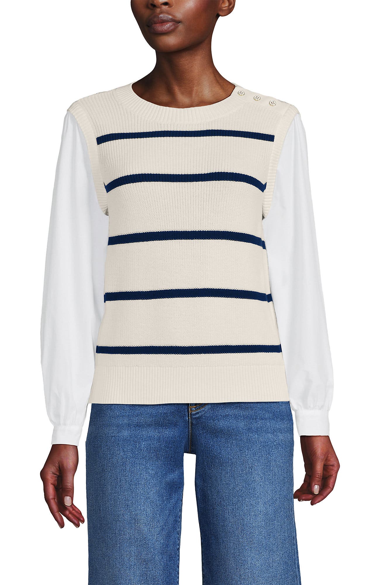 Fresh Ivory/Navy Stripe