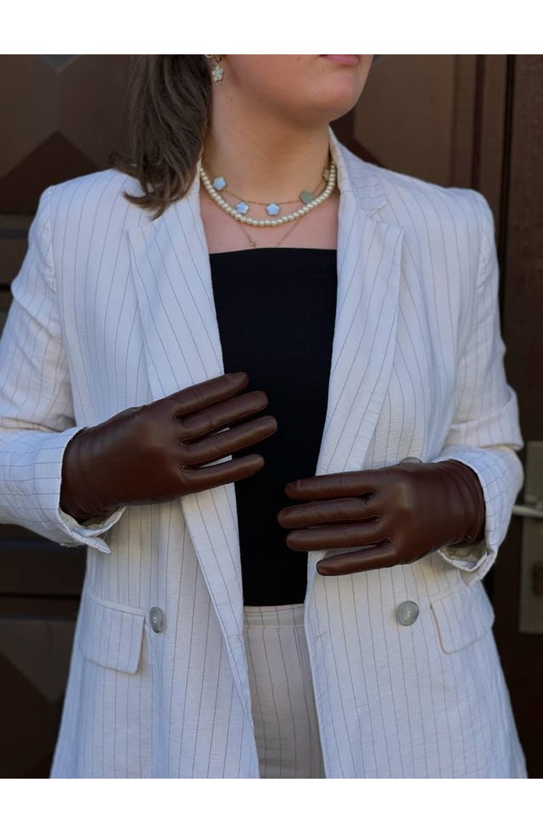 Agnelle Christina Lambskin Glove Lined in Cashmere, Alternate, color, Whisky