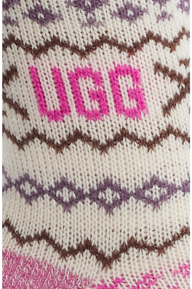 Cressida Jacquard Quarter Socks, Alternate, color, CREAM MULTI UGGISLE