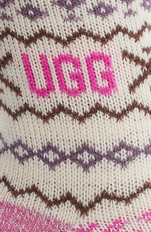 Ugg(r) Cressida Jacquard Quarter Socks In Pink