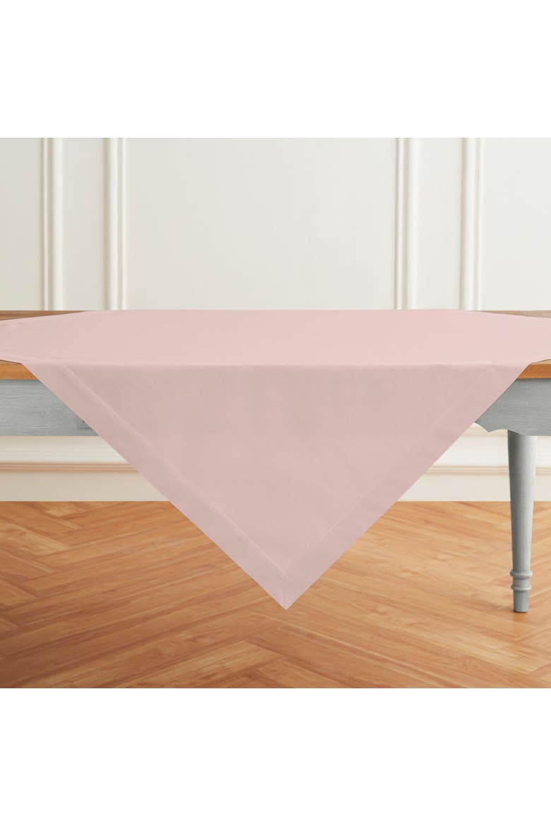 Cotton Linen Plain Table Throw 52 x 52 Inch - Dru, Alternate, color, Pink