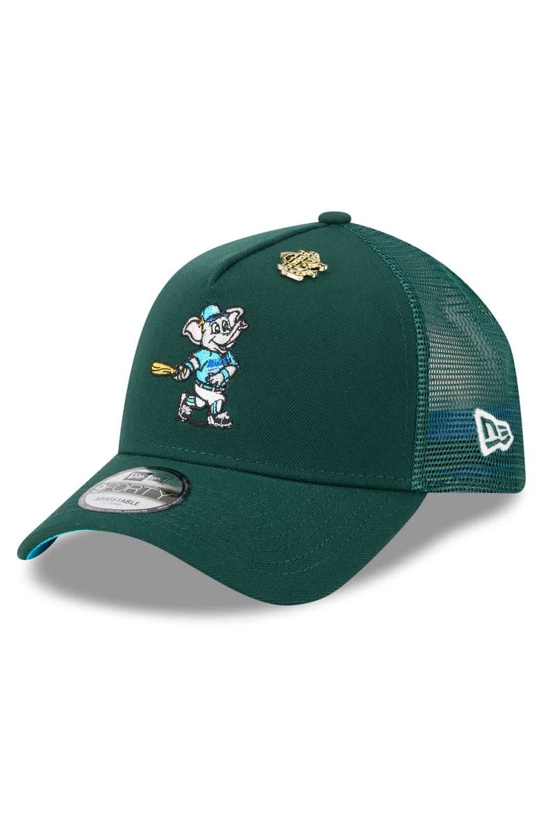 New Era Men's New Era Green Athletics 2025 Big League Chew A-Frame 9FORTY Adjustable Trucker Hat, Main, color, Green