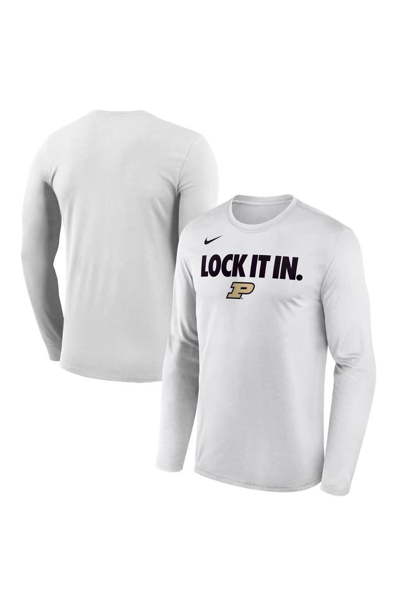 Nike Men's Nike  White Purdue Boilermakers 2026 On-Court Bench Long Sleeve T-Shirt, Main, color, White