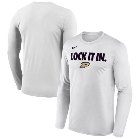 Men's Nike  White Purdue Boilermakers 2026 On-Court Bench Long Sleeve T-Shirt