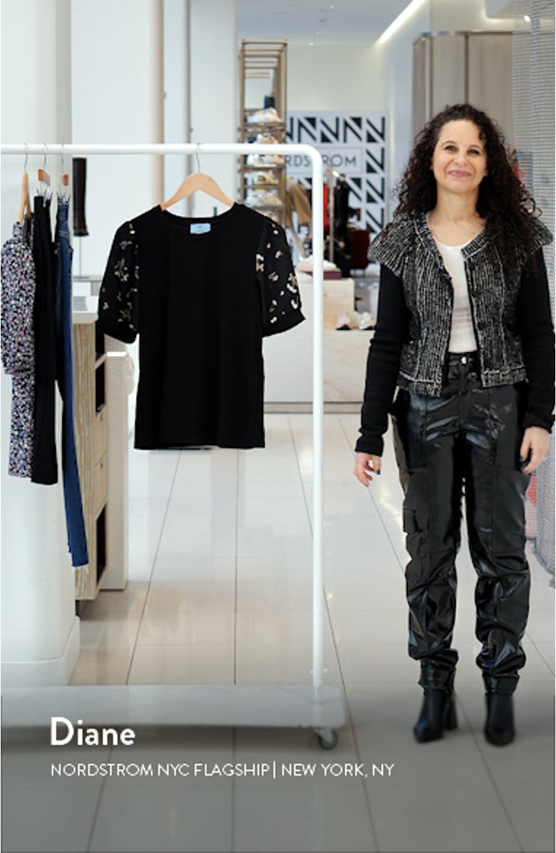 Mixed Media Clip Dot Floral Top, sales video thumbnail