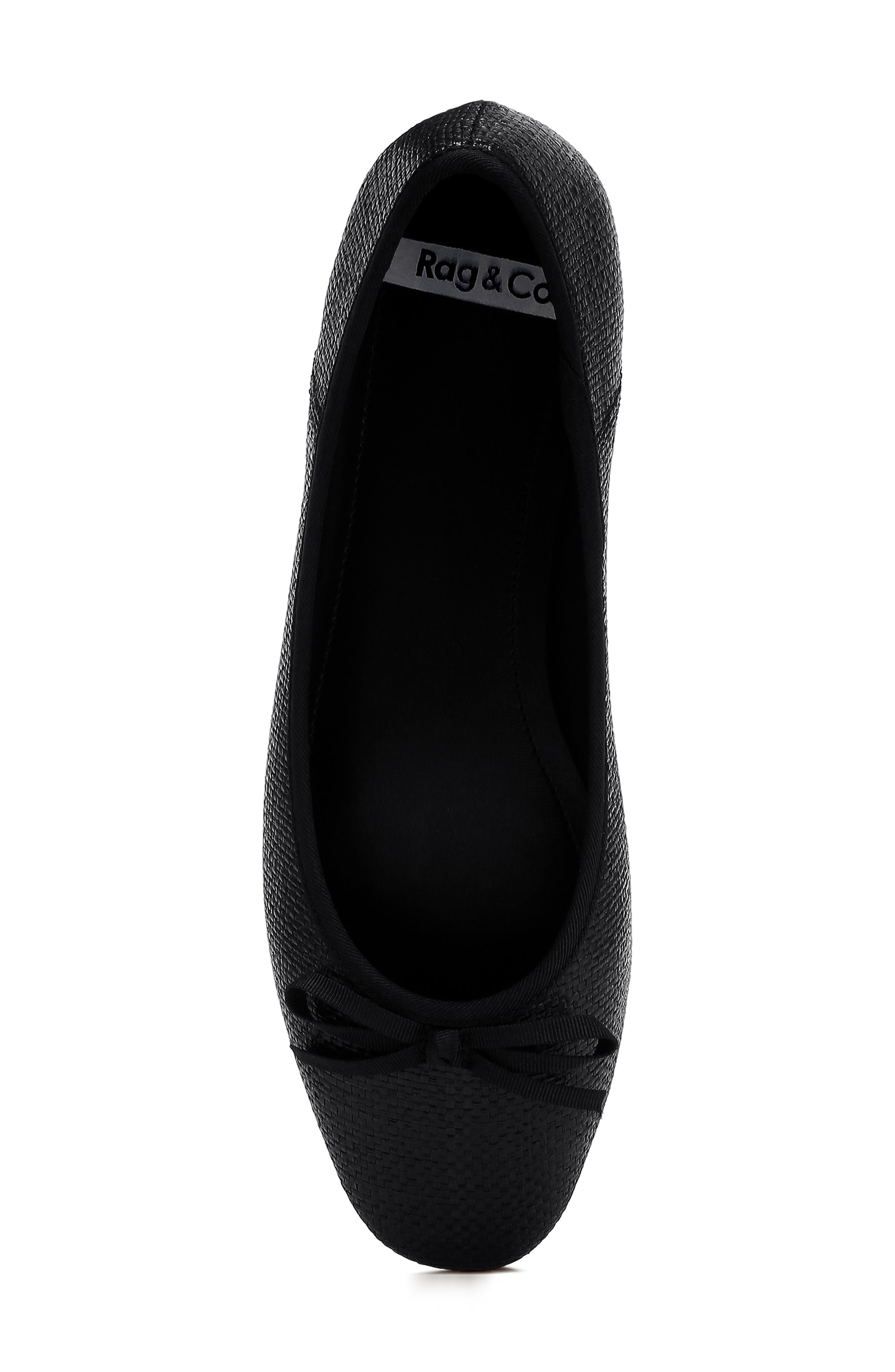 Rag & Co Paper Water Repellent Ballet Flat, Alternate, color, Black