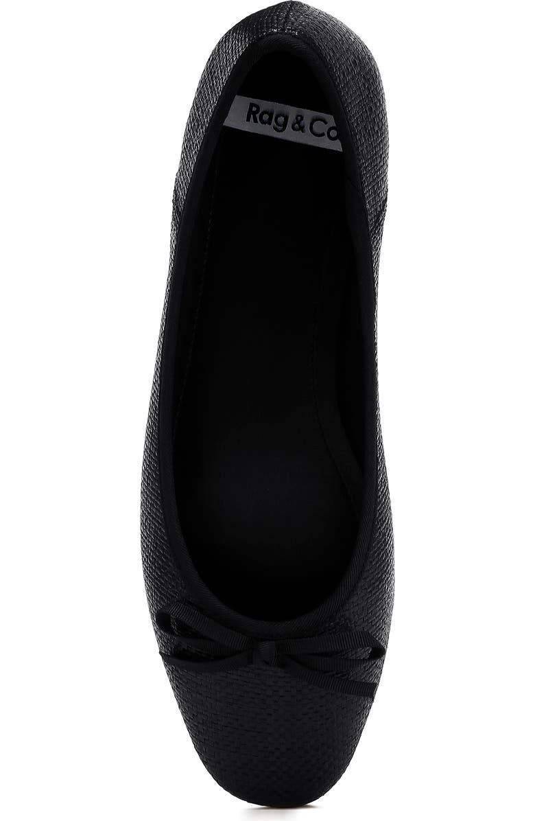Rag & Co Paper Water Repellent Ballet Flat, Alternate, color, Black