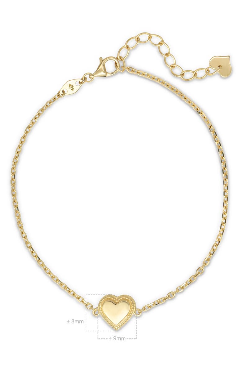 DEVATA Sweet Heart Charm Chain Bracelet in 14K Gold, Alternate, color, Yellow Gold