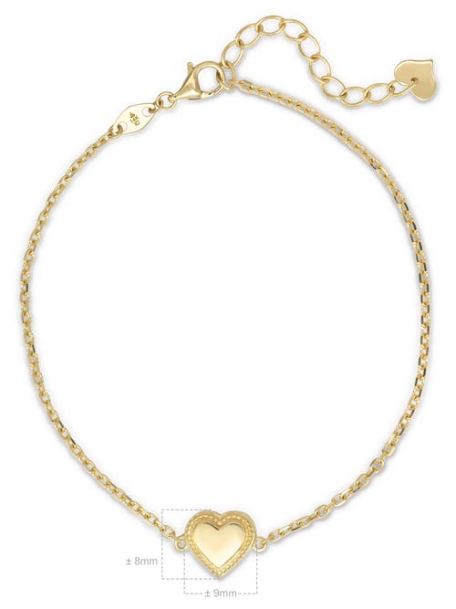 Devata Sweet Heart Charm Chain Bracelet In Gold