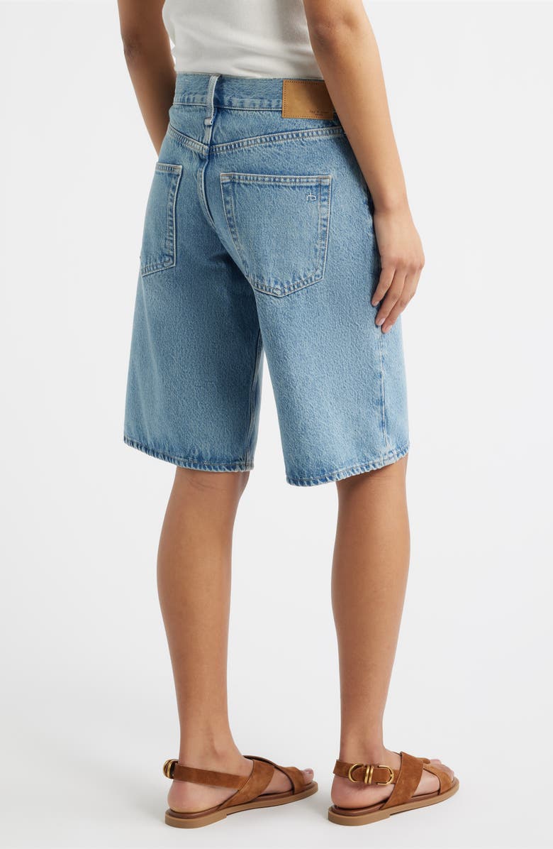 rag & bone Ariel Longer Length Denim Shorts, Alternate, color, Everglade