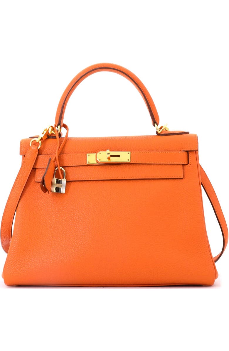 Pre-Owned Hermes Kelly Handbag Orange Togo with Gold Hardware 28, Main, color, Orange H