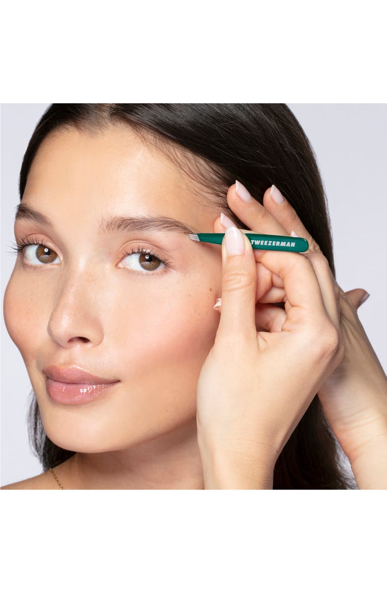 TWEEZERMAN Emerald Shimmer Mini Slant Tweezer Case, Alternate, color,