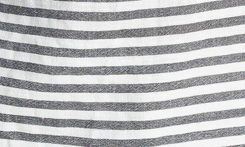 Max Studio Stripe Crinkle Drop Shoulder Top In White