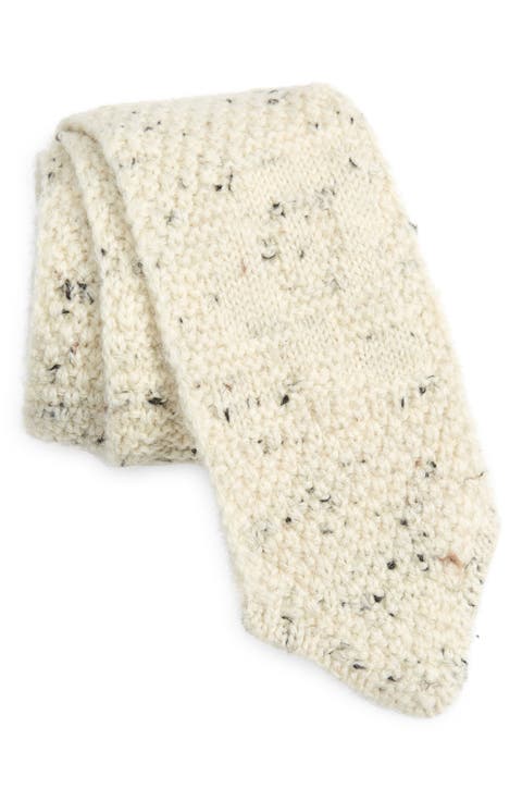 Mixed Stitch Wool Blend Tie