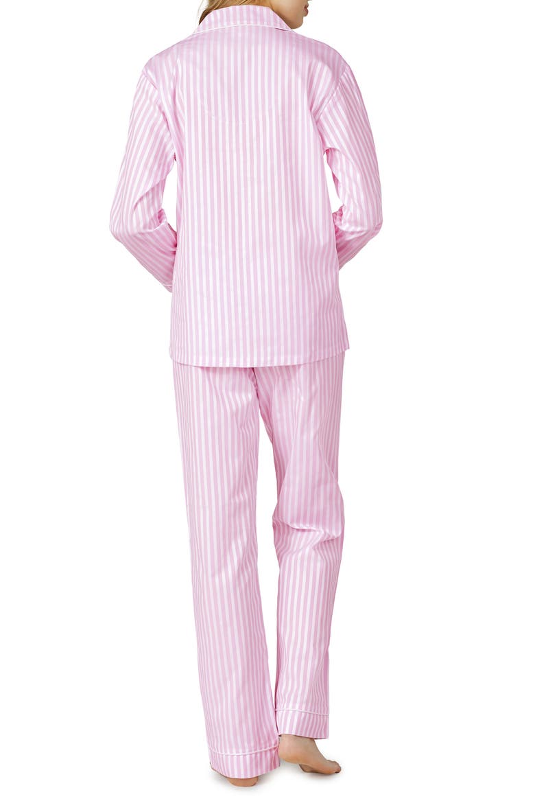 3D Stripe Organic Cotton Sateen Pajamas, Alternate, color, PINK