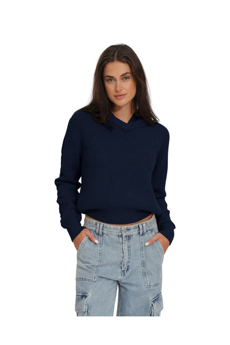 On the Run Knitted Hoodie, Main, color, Navy