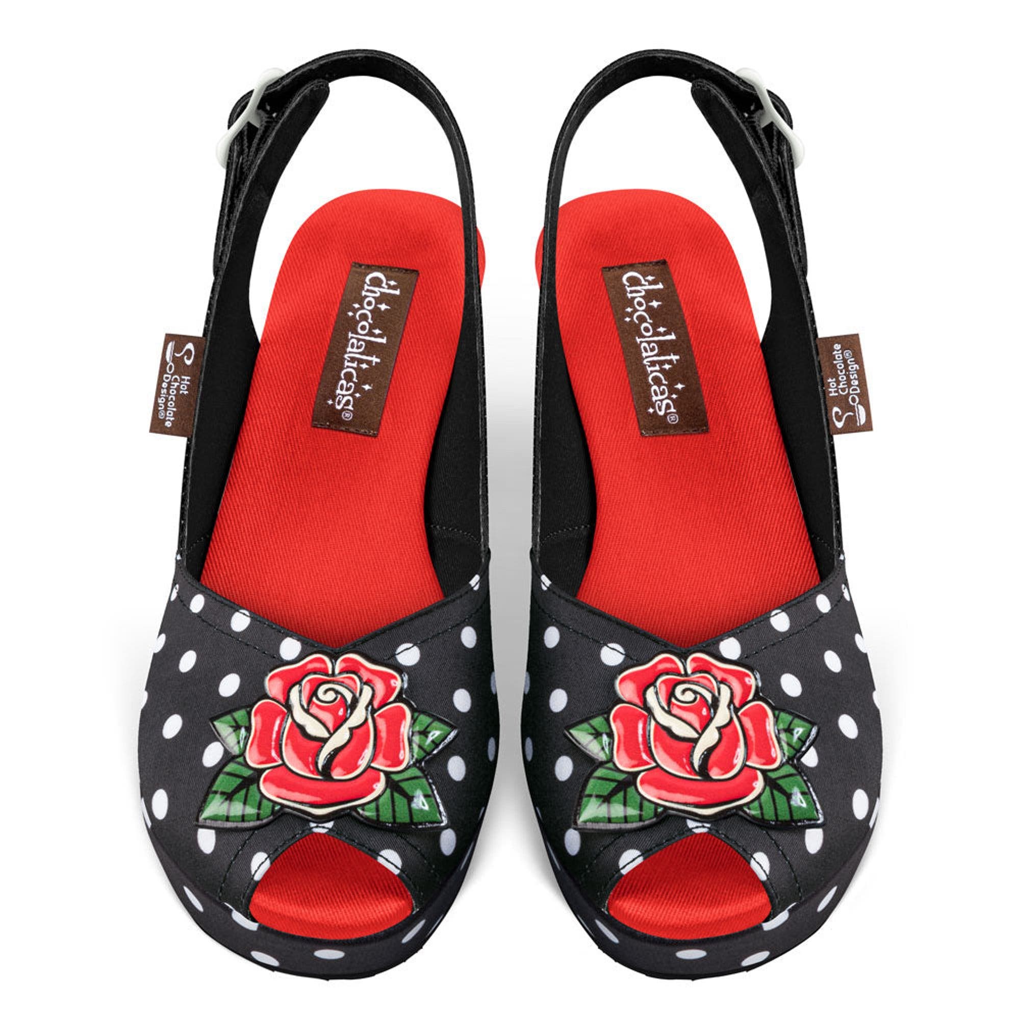 Rockabilly Women's Wedge Sandals, Main, color, Rockabilly