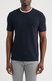 Vince Loose Knit Double Collar Crewneck T-Shirt