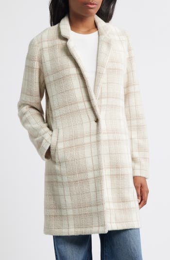 Plaid Coat with Bib Hoodie