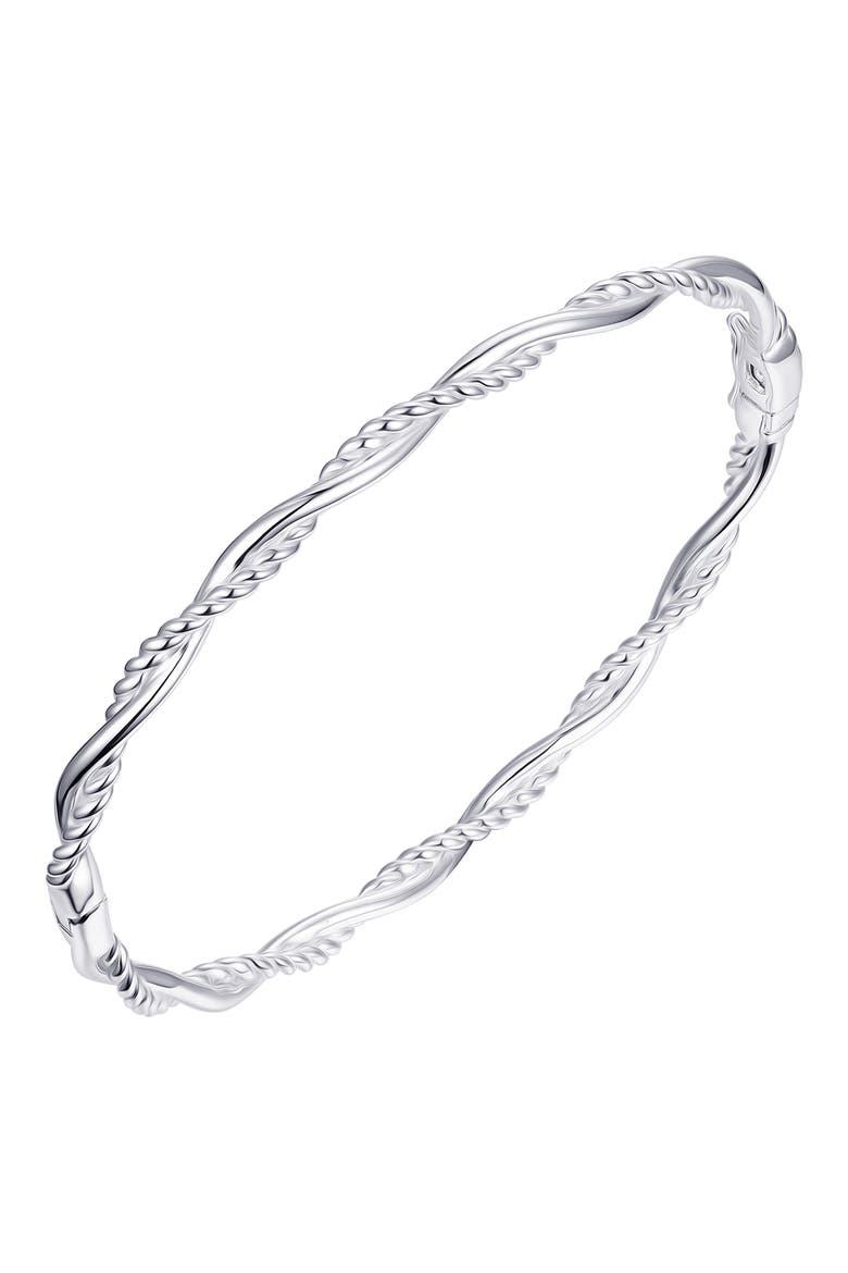 Twisted Bangle Bracelet, Main, color, SILVER