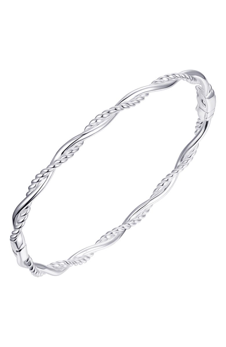 CANDELA JEWELRY Twisted Bangle Bracelet, Main, color, Silver
