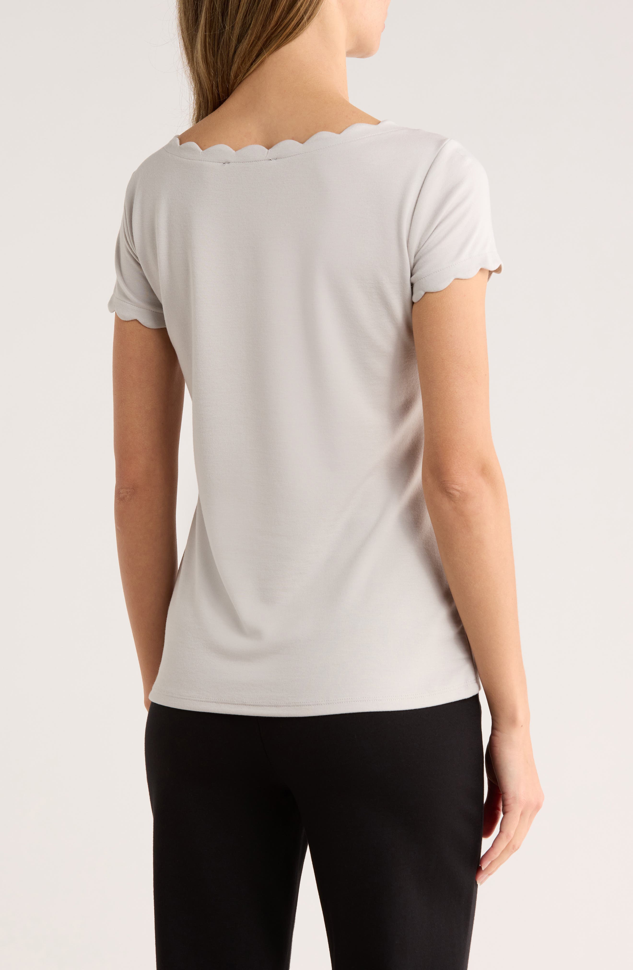 Scalloped Knit T-Shirt - image 4