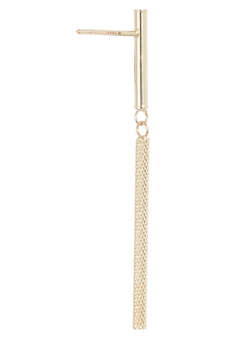 14K Gold Cylinder Linear Drop Earrings (Nordstrom Exclusive), Alternate, color, YELLOW GOLD