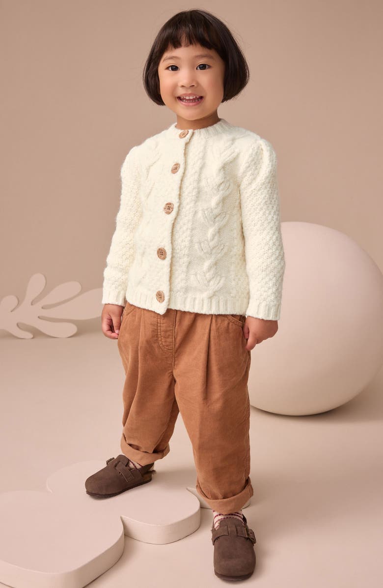 NEXT Kids' Chunky Button-Up Cardigan, Alternate, color, Neutral