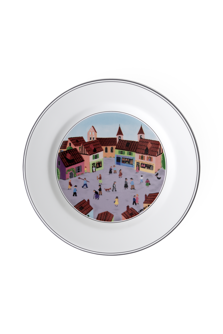 Design Naif Salad Plate #4 Old Village Square, Main, color, None
