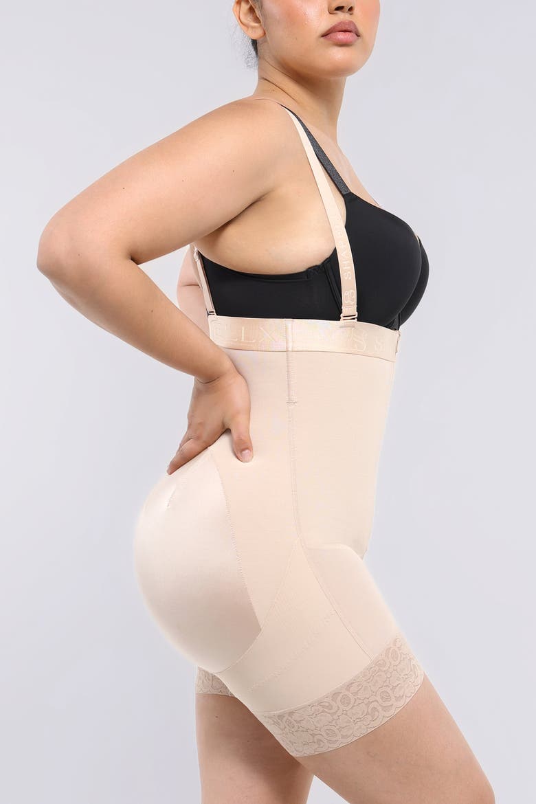 High Waist Tummy Control Shaping Short, Alternate, color, Beige