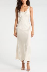 Ever New Coco Bias Cut Satin Tank Dress